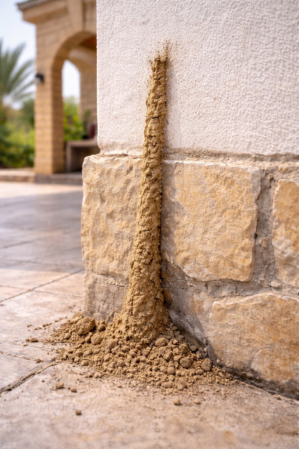 Subterranean termite mud tubes on wall